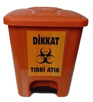 Tıbbi Atık Kovası 25 lt Köşeli Pedallı Ücretsiz Kargo