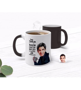 BK Gift Kişiye Özel Erkek Her Şey Yolundaymış Gibi Karikatürlü Sihirli Kupa Bardak-4 (Beyaz)