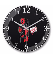 Deadpool Bad Ass Duvar Saati Bombeli Gercek Cam