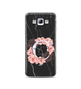 Mermer Çiçekli Harf Tasarım Süper Şeffaf Silikon Telefon Kılıfı Samsung A8 (2015