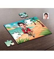 BK Gift Kişiye Özel Erkek Patron Karikatürlü Ahşap Puzzle-2