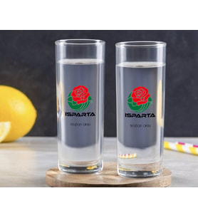 BK Gift Kişiye Özel Renkli Baskılı Isparta Tasarımlı Turistik İkili Vodka Bardağı-1 (Beyaz)