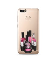 Makyaj Tasarımlı Süper Şeffaf Silikon Telefon Kılıfı Huawei P9 Lite (2017) Mini 