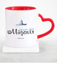 BK Gift Kişiye Özel Mesleki Yeminli Mali Müşavir Kırmızı Kalpli Kupa Bardak