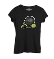 Tenis - Love the Ball Siyah Kadın Tshirt