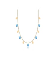 Diamond Line-Gülaylar Altın 14 Ayar Firuze Taş Kolye