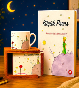 Kişiye Özel Küçük Prens Ahşap Kutulu Kupa & Küçük Prens Kitap Arkadaşa Hediye Seti