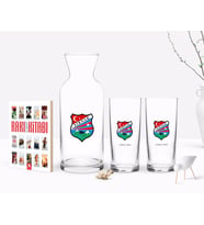 BK Gift Kişiye Özel Renkli Baskılı Şırnak Tasarımlı Turistik İkili Rakı Bardağı Karaf ve Cep Kitabı Hediye Seti-1 (Model 1)