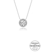 Söğütlü Silver Gümüş Swarovski taşlı pırlanta modeli yuvarlak kolye