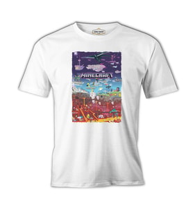 Minecraft - World Beyaz Erkek Tshirt