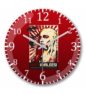 Game Of Thrones  Khaleesi Duvar Saati Bombeli Gercek Cam