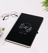 BK Gift Kişiye Özel Baş Harf İsim Tasarımlı Siyah Defter-5