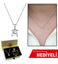 Zirkon Taşlı 925 Ayar Gümüş Tektaş Kolye (Çok Renkli)