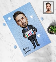 Kişiye Özel Patron Karikatürlü A4 99 Parça Puzzle Bay-14