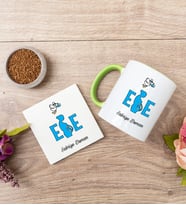 Ebe Yeşil Kupa Bardak Ve Bardak Altlığı Seti
