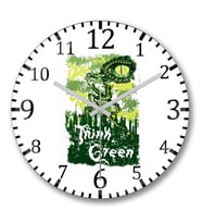 Think Green Pense Verde Duvar Saati Bombeli Gercek Cam