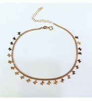 GÜMÜŞ ROSE BRONZ RENK KELEBEKLİ HALHAL  