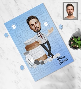 Kişiye Özel Eczacı Tasarımlı Karikatür A3 240 Parça Puzzle Bay-1