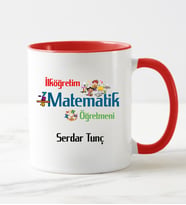 İlköğretim Matematik Öğretmeni Kupa Bardağı Kırmızı