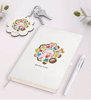 BK Gift Kişiye Özel Çocuk Gelişimi Öğretmeni Beyaz Defter Kalem Ve Anahtarlık Hediye Seti-1 (Model 1)