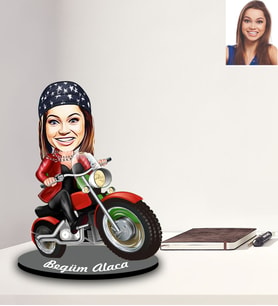 Kişiye Özel Bayan Karikatürlü Ahşap Biblo Model-5