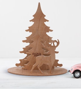 BK Gift Kişiye Özel İsimli 3d Ahşap Yılbaşı Ağacı Model 1b