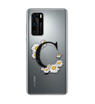 Papatya Harf Tasarım Süper Şeffaf Silikon Telefon Kılıfı Huawei P40 Pro Ç-Harfi