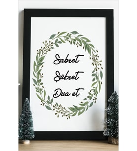 Sabret Şükret Dua Et Ahşap 24x33 cm Tasarım Çerçeve