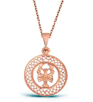 Yengeç Burcu Gümüş Madalyon Kolye - N135801 (Rose)