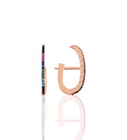 Söğütlü Silver Gümüş rose mix taşlı style J modeli küpe