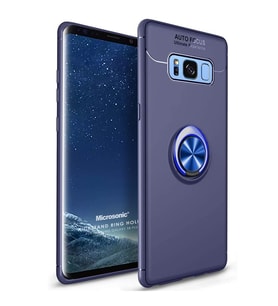Microsonic Samsung Galaxy S8 Plus Kılıf Kickstand Ring Holder Lacivert