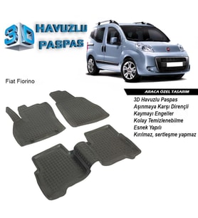 Fiat Fiorino 3D Havuzlu Paspas Bipper Nemo Uygundur