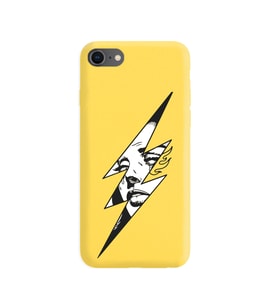 Iphone 8 Flash Tasarımlı Sarı Lansman Telefon Kılıfı