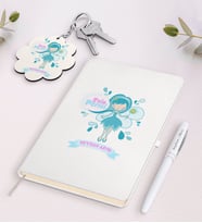BK Gift Kişiye Özel Evin Perisi Beyaz Defter Kalem ve Anahtarlık Hediye Seti-4 (Model 1)