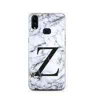 Samsung A10s Beyaz Mermer Harf Tasarımlı Telefon Kılıfı Z-Harfi 