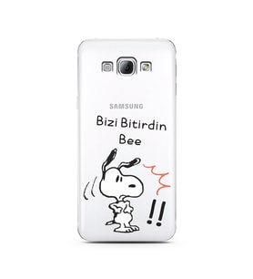 Snoopy Tasarımlı Süper Şeffaf Silikon Telefon Kılıfı Samsung A8 (2015)  