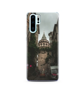 Galata Tasarımlı Süper Şeffaf Silikon Telefon Kılıfı Huawei P30 Pro 