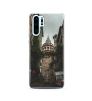 Galata Tasarımlı Süper Şeffaf Silikon Telefon Kılıfı Huawei P30 Pro 