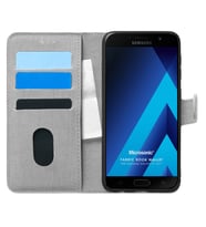 Microsonic Samsung Galaxy A7 2017 Kılıf Fabric Book Wallet Gri
