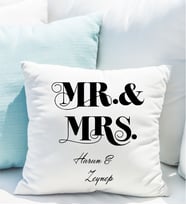 Kişiye Özel Mr. Mrs. Sevgili Yastığı