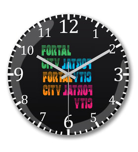 Fortal City Duvar Saati Bombeli Gercek Cam