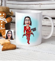 BK Gift Kişiye Özel Şeytan Kadın Karikatür Beyaz Kupa Bardak  1