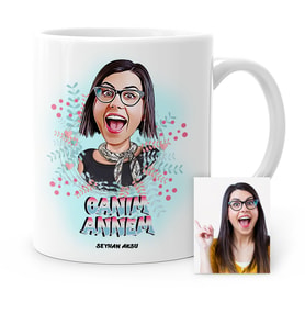 BK Gift Kişiye Özel Canım Annem Karikatür Beyaz Kupa Bardak