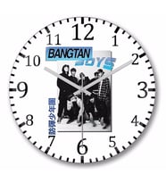 Bts Bangtan Boys 90's Vintage  Duvar Saati Bombeli Gercek Cam