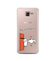 Snoopy Tasarımlı Süper Şeffaf Silikon Telefon Kılıfı Samsung A7 (2016)
