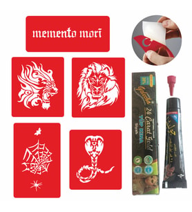 Örümcek Ağı Kına Dövme ve Şablon Seti Tattoo