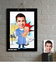 BK Gift Kişiye Özel Bay Ebe Karikatür Ahşap Tablo  1