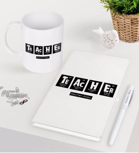 BK Gift Kişiye Özel Öğretmen Beyaz Defter Kalem Kupa Seti-2 (Model 1)