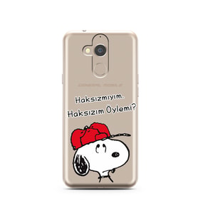 Snoopy Tasarımlı Süper Şeffaf Silikon Telefon Kılıfı General Mobile GM8