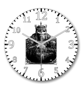 Death King  Duvar Saati Bombeli Gercek Cam